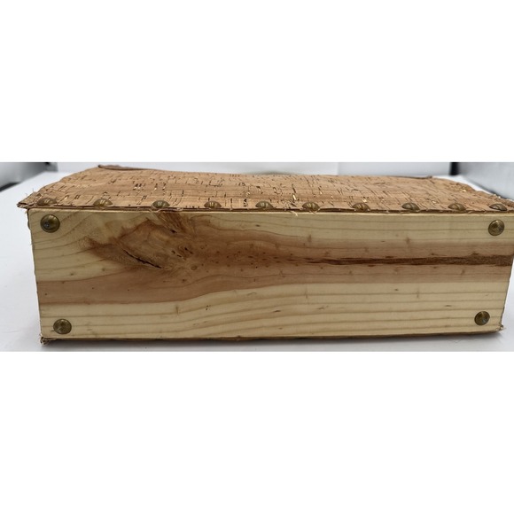 Hardware by Renee Handcrafted Cork Screw Handbag Metal Wire Handles Wood Base - Picture 3 of 9